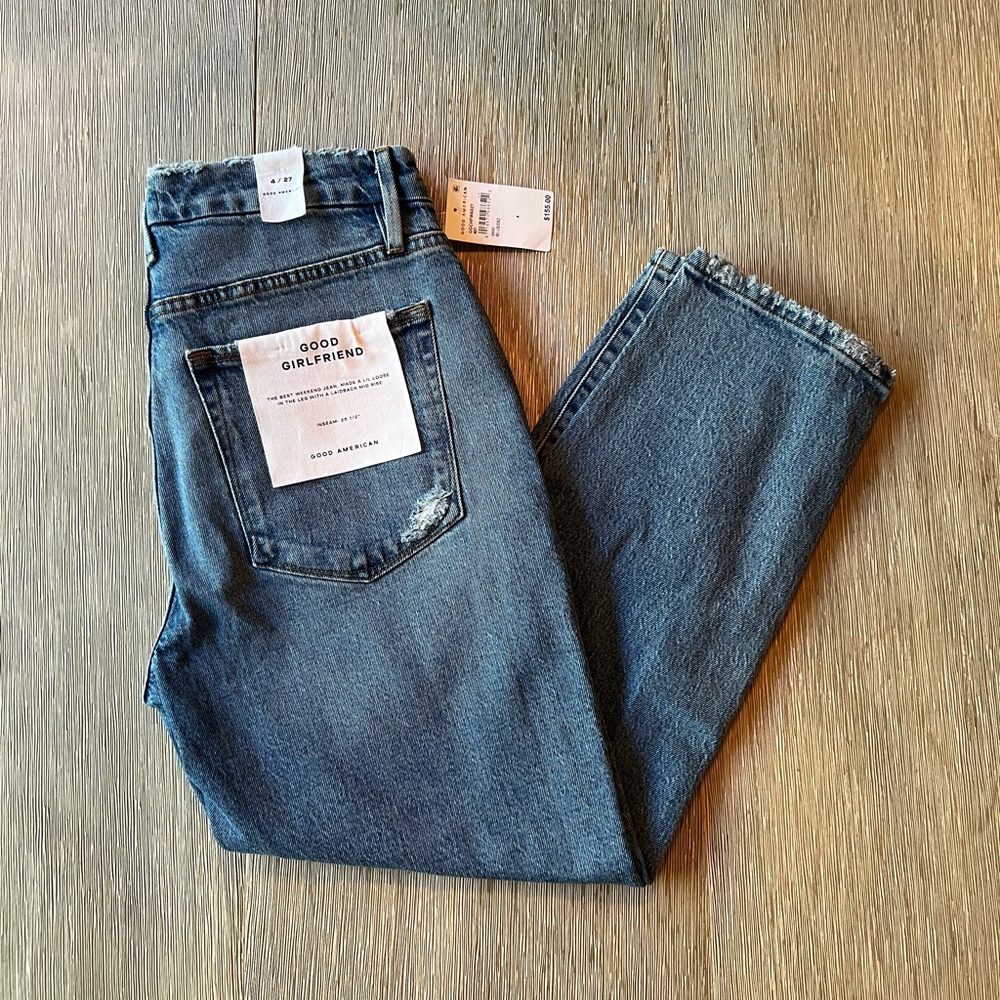 NWT Good American Good Girlfriend Blue Jeans 4/27